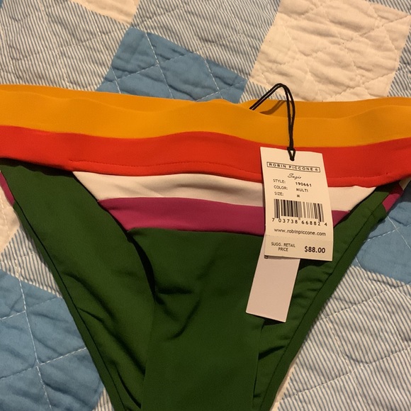 Robin Piccone Women's Suzie Color Block Banded Bikini Bottom - Picture 9 of 14